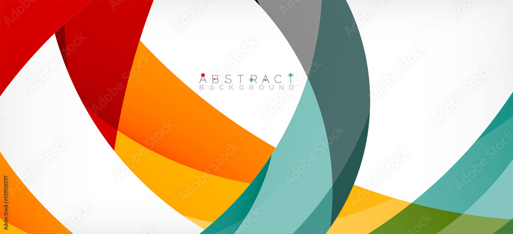 Geometric abstract background. Circle created with overlapping color shapes. Vector Illustration For Wallpaper, Banner, Background, Landing Page Geometric abstract background. Circle created with overlapping color shapes. Vector Illustration For Wallpaper, Banner, Background, Landing Page