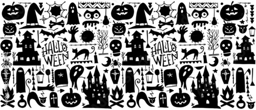 Halloween Party. Seamless pattern for your design