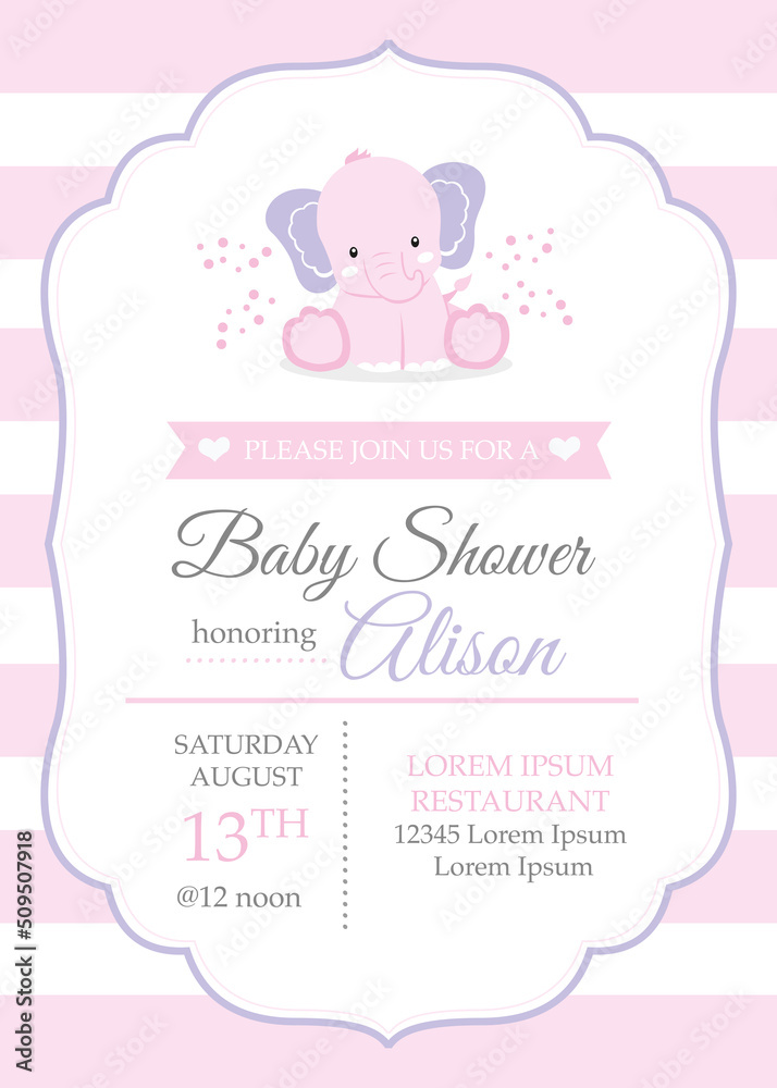 baby shower card with cute elephant baby shower card with cute elephant