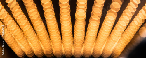 Photography Rows of illuminated globes under the marquee as often used at entrance to theatr
