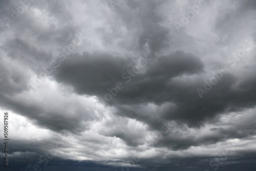 Grey storm clouds in sky