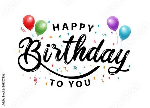 happy birthday text typography