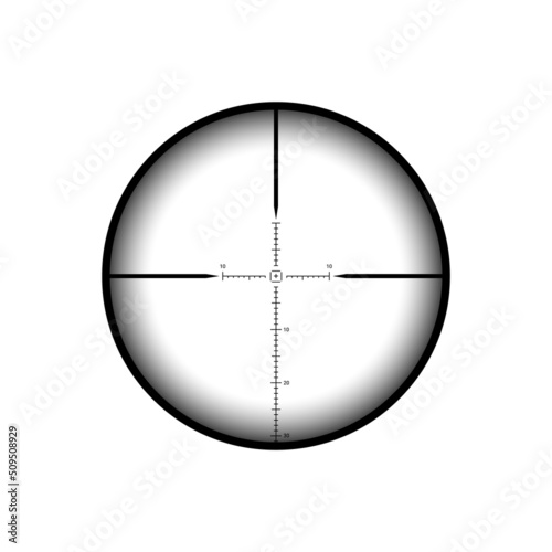 Sniper scope, sight view crosshair of gun rifle target, vector weapon aim. Sniper scope viewfinder or crosshair target reticle, military or army rifle gun optical target and telescope view finder