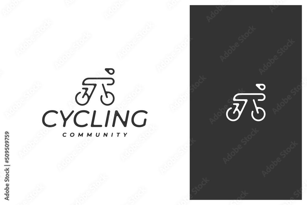 hipster bicycle vector logo design in outline, line art style hipster bicycle vector logo design in outline, line art style