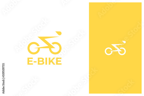 simple minimal modern electric bike, bicycle, e-bike vector logo design