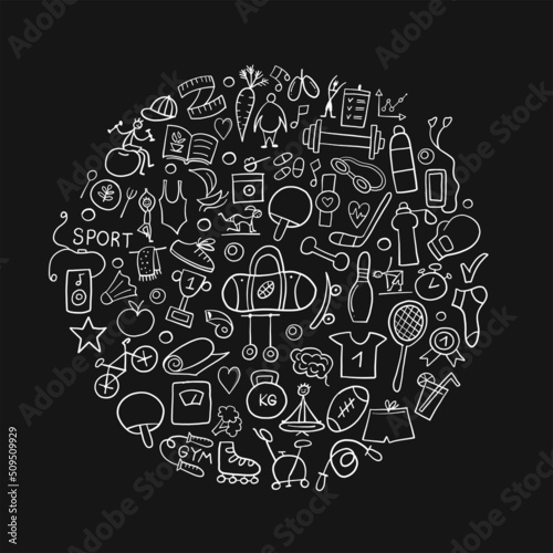 Wallpaper Mural Healthy Lifestyle Background. Sport and activity. Fintess design elements. Place for your text. Torontodigital.ca
