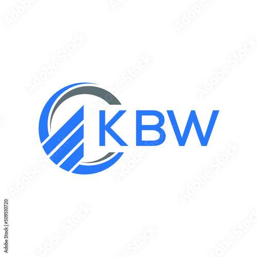 KBW Flat accounting logo design on white  background. KBW creative initials Growth graph letter logo concept. KBW business finance logo design. photo