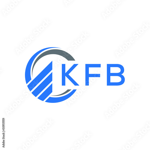 KFB Flat accounting logo design on white  background. KFB creative initials Growth graph letter logo concept. KFB business finance logo design. photo