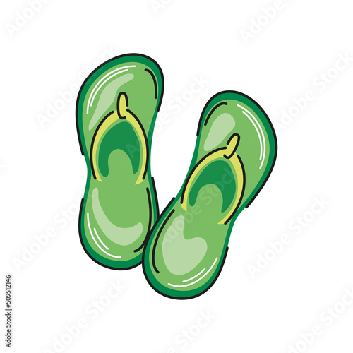 green flip flops