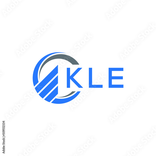 KLE Flat accounting logo design on white  background. KLE creative initials Growth graph letter logo concept. KLE business finance logo design. © Faisal