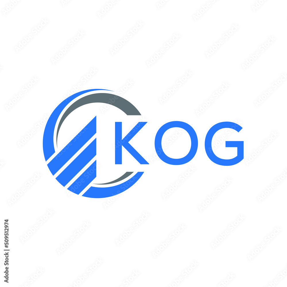KOG Flat accounting logo design on white background. KOG creative initials Growth graph letter logo concept. KOG business finance logo design. KOG Flat accounting logo design on white background. KOG creative initials Growth graph letter logo concept. KOG business finance logo design.