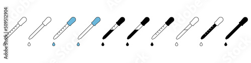 A Set of Dropper Pipette Icons. Stock Vector