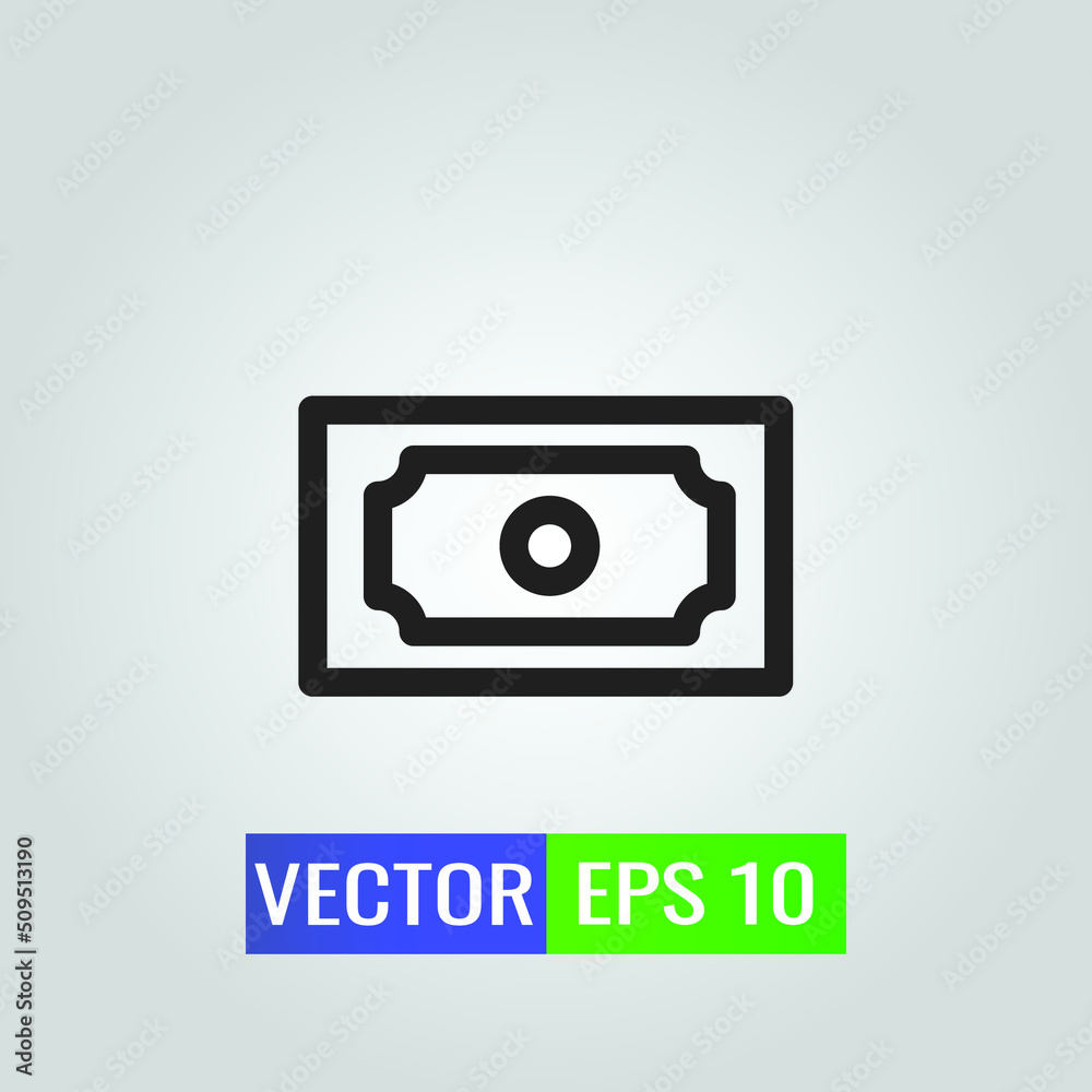 icon illustration of Money On White Background - Single high quality outline black style for web design or mobile app. icon illustration of Money On White Background - Single high quality outline black style for web design or mobile app.