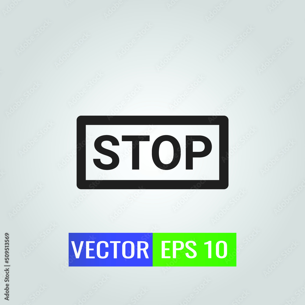 Icon illustration of Stop Sign On White Background - Single high quality outline black style for web design or mobile app. Icon illustration of Stop Sign On White Background - Single high quality outline black style for web design or mobile app.