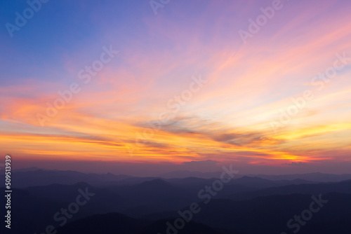 colorful dramatic sky with cloud at sunset.beautiful sky with clouds background
