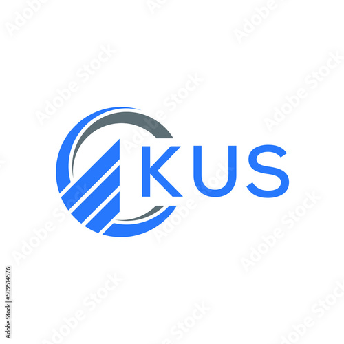 KUS Flat accounting logo design on white  background. KUS creative initials Growth graph letter logo concept. KUS business finance logo design. photo