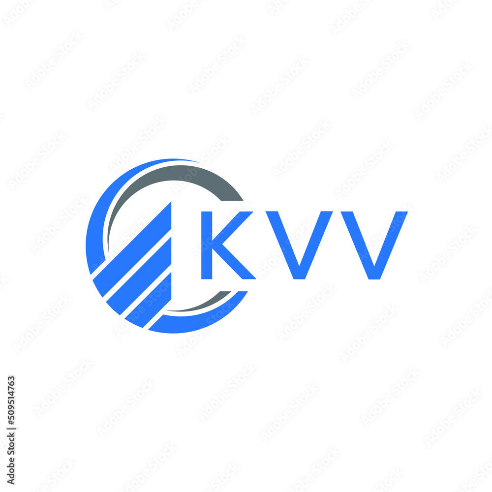 KVV Flat accounting logo design on white  background. KVV creative initials Growth graph letter logo concept. KVV business finance logo design.