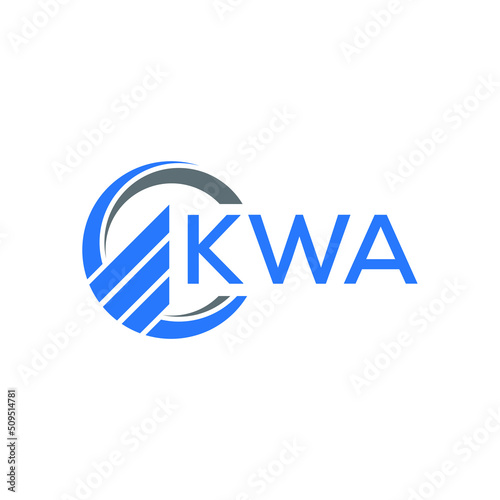 KWA Flat accounting logo design on white  background. KWA creative initials Growth graph letter logo concept. KWA business finance logo design.