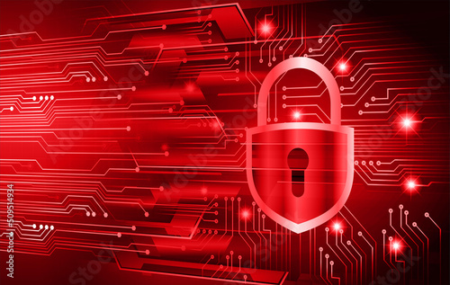 Closed Padlock on digital background, cyber security