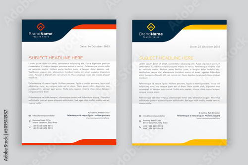 business corporate letterhead design template	 photo
