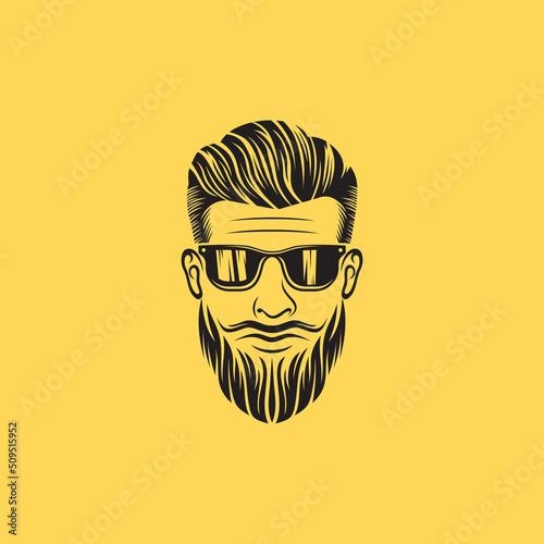 Beard man logo vector illustration