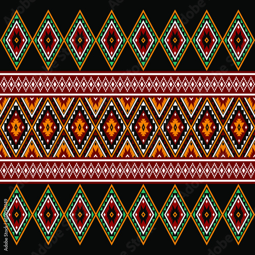 Geometric ethnic oriental seamless pattern traditional Design for background,carpet,wallpaper.clothing,wrapping,Batik fabric,Vector illustration.embroidery style, Sadu.