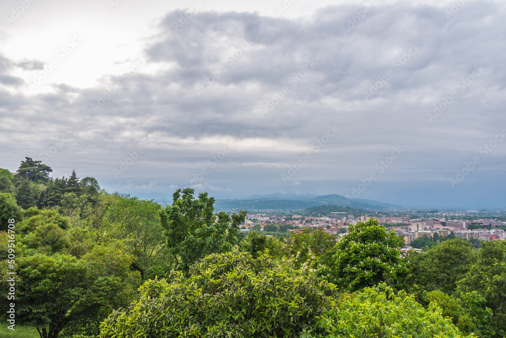 Panorama of Vicenza from Mount Berico, Veneto, Italy, Europe, World Heritage Site Panorama of Vicenza from Mount Berico, Veneto, Italy, Europe, World Heritage Site