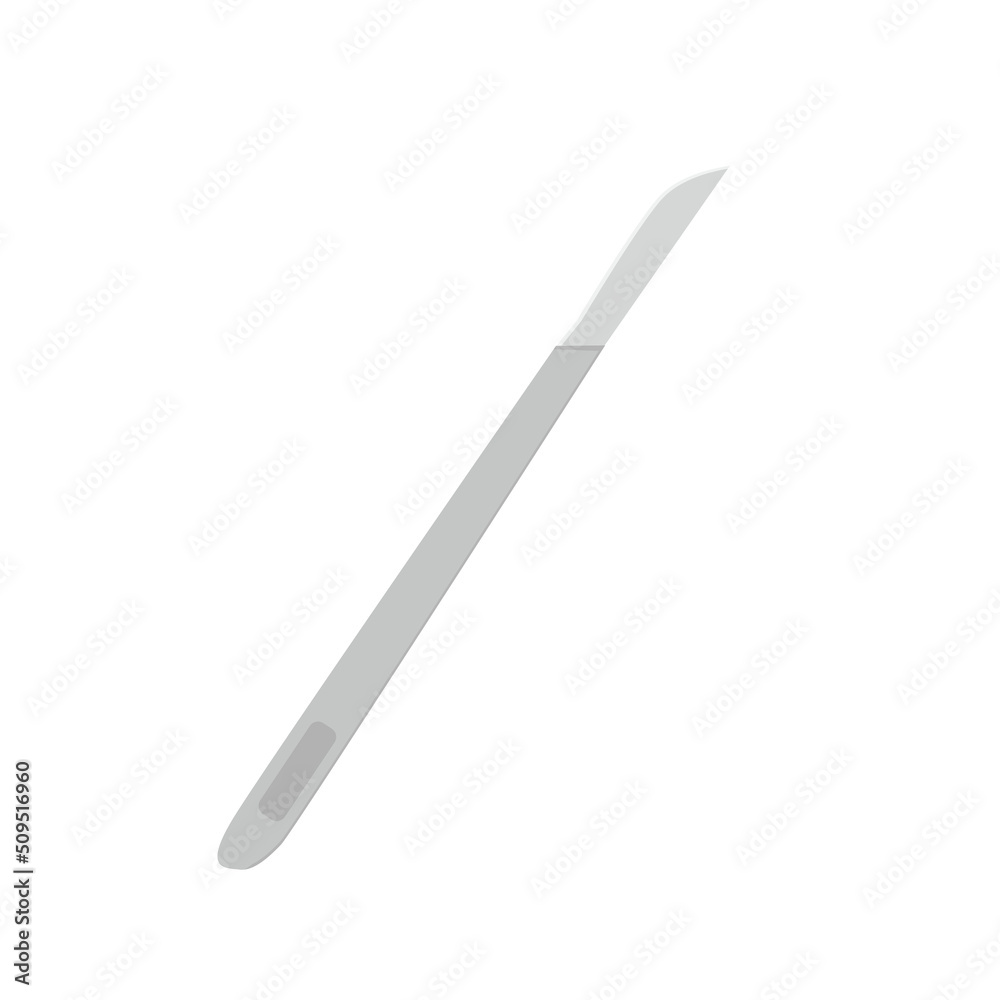 Surgical scalpel in style of flat on white background Surgical scalpel in style of flat on white background