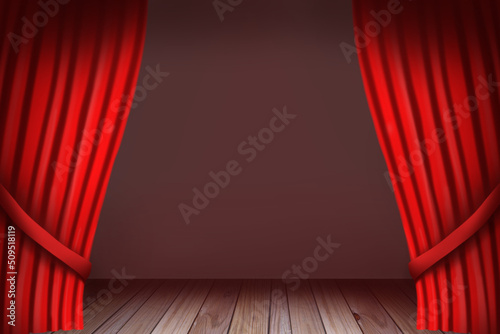 Red Curtain Reveal Theatre Stage