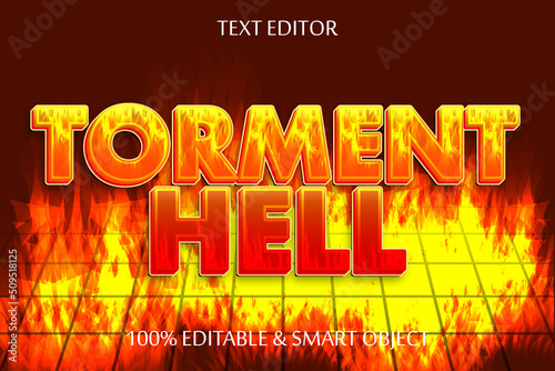 Torment hell editable text effect 3 dimension emboss modern style