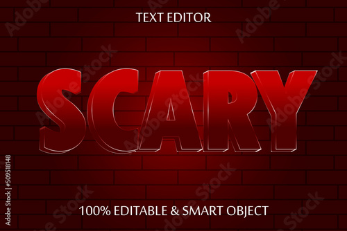 scary editable text effect 3 dimension emboss modern style