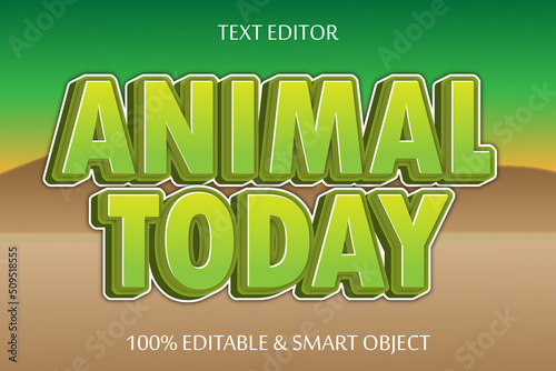Animal day 3 dimension emboss cartoon style