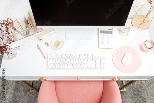 Fotografie Feminine Styled Workspace