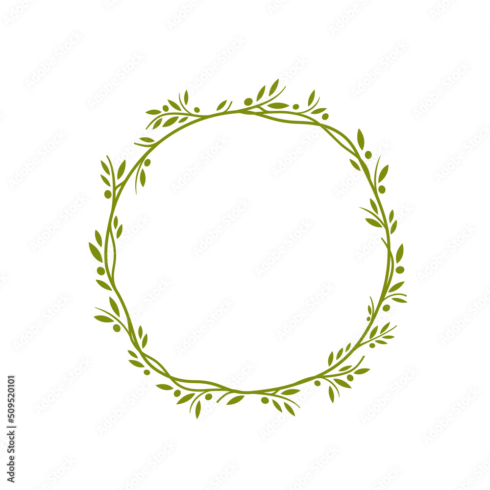 Circle olive tree border. Vector element. EPS10. Circle olive tree border. Vector element. EPS10.
