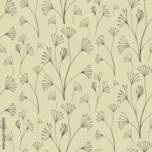 Vector simple drawing of a plant with splayed branches. plant for decoration. Vector pattern.