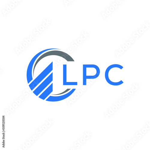 LPC Flat accounting logo design on white  background. LPC creative initials Growth graph letter logo concept. LPC business finance logo design. photo