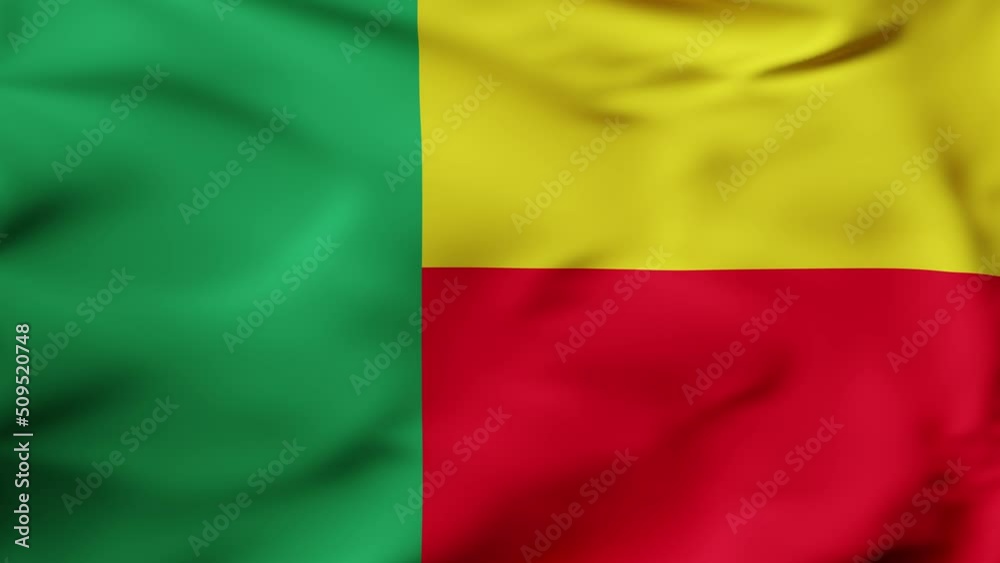 3D animation Flag Waving in slow motion Fill Frame - Benin 3D animation Flag Waving in slow motion Fill Frame - Benin