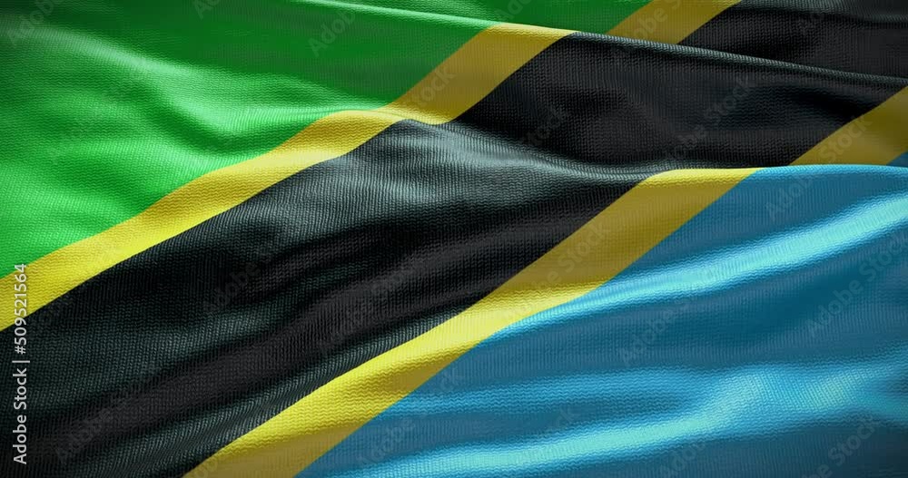 Tanzania national flag waving background, 4k backdrop animation