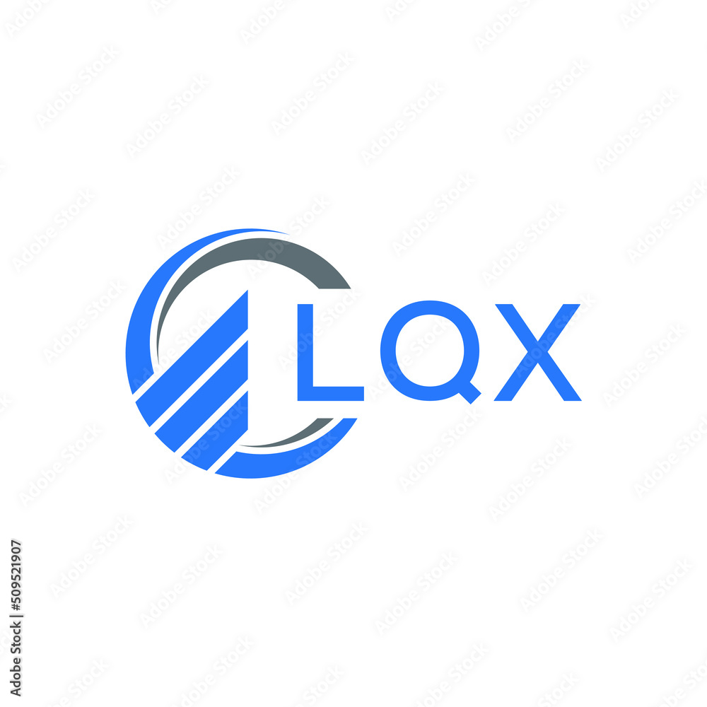 Obraz premium LQX Flat accounting logo design on white background. LQX creative initials Growth graph letter logo concept. LQX business finance logo design.