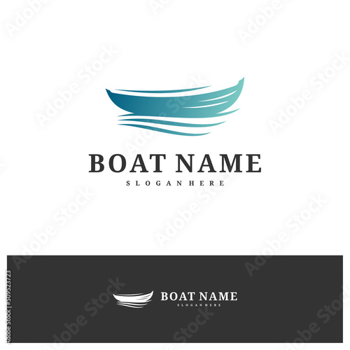 Boat logo design vector template, Boat logo concepts illustration.