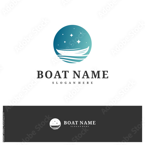 Boat logo design vector template, Boat logo concepts illustration.