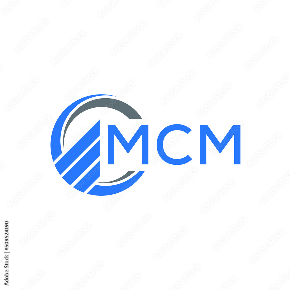 MCM Flat accounting logo design on white background. MCM creative initials  Growth graph letter logo concept. MCM business finance logo design. Stock  Vector