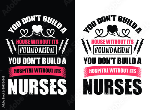 Nurse typography t-shirt design, vector illustration, element