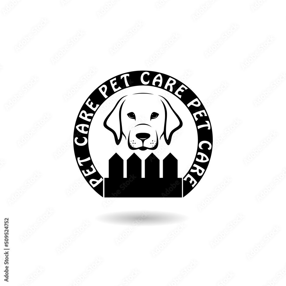 Pet care logo with shadow