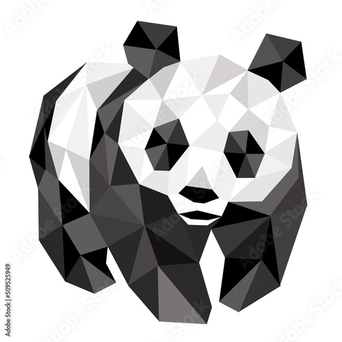 Obraz na płótnie Illustration of panda bear, on white background, graphic, sharp edges, image, web, art w salonie