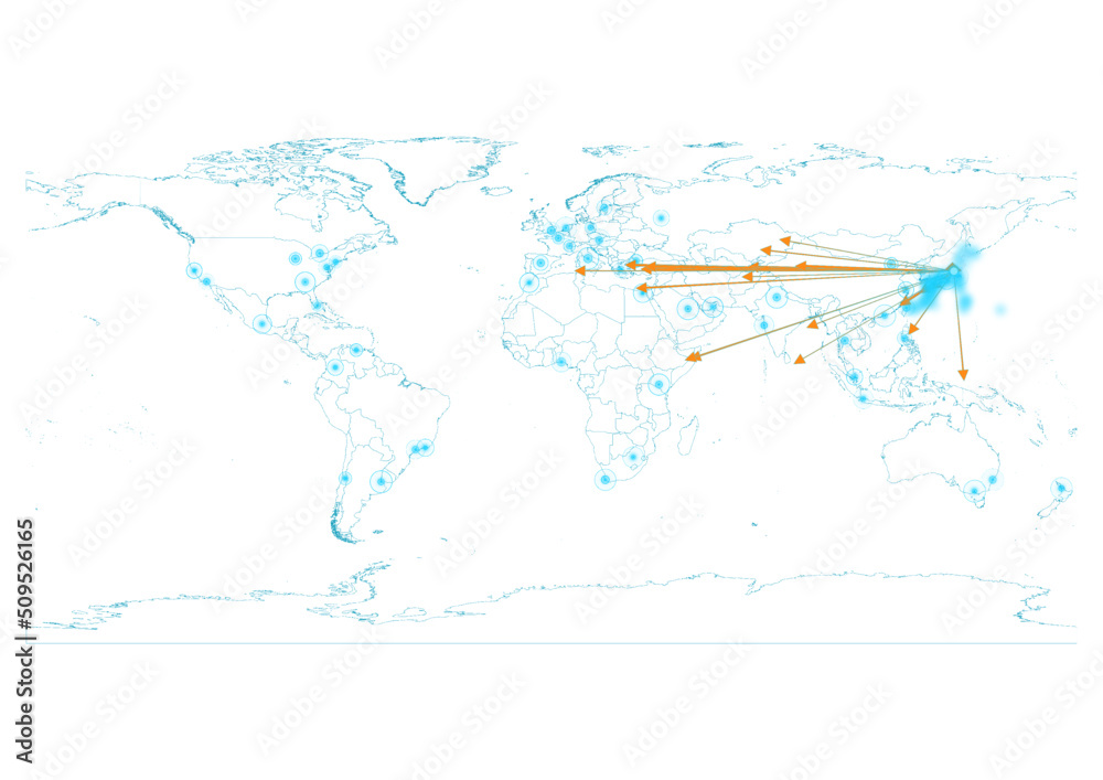Export concept map for Japan, vector Japan map on white background suitable for export concepts. File is suitable for digital editing and large size prints. Export concept map for Japan, vector Japan map on white background suitable for export concepts. File is suitable for digital editing and large size prints.