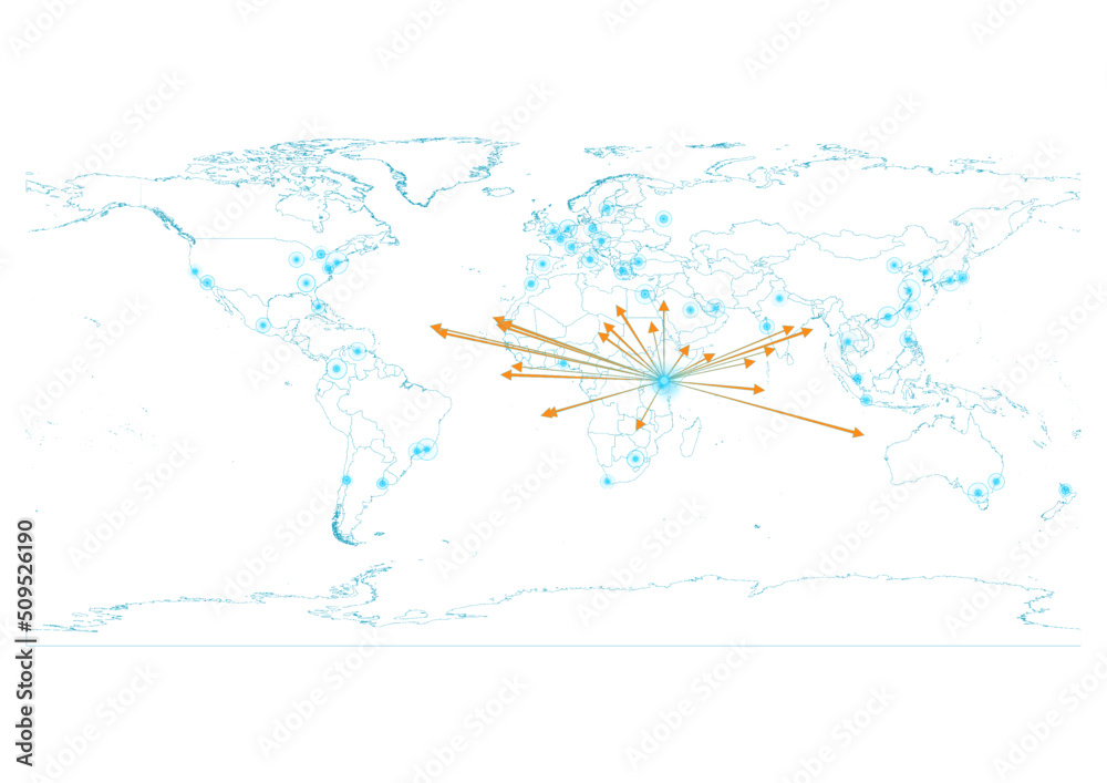 Fototapeta premium Export concept map for Kenya, vector Kenya map on white background suitable for export concepts. File is suitable for digital editing and large size prints.