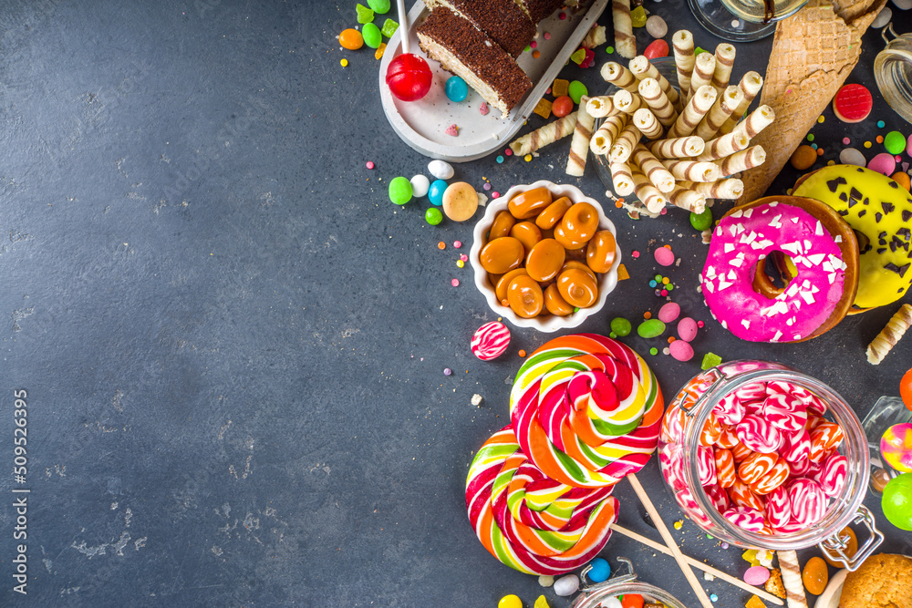 Selection of colorful sweets