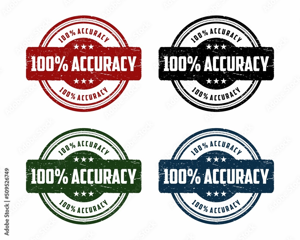 100% accuracy sign or stamp on white background, vector illustration