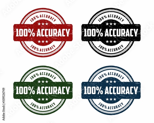 100% accuracy sign or stamp on white background, vector illustration
